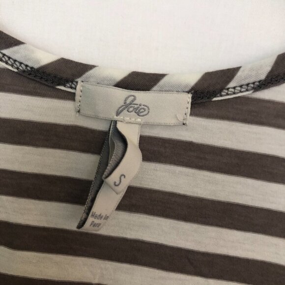 JOIE Scout Tank Gray White Striped Pima Cotton Top 100% Pima Cotton Sleeveless S - Picture 7 of 9